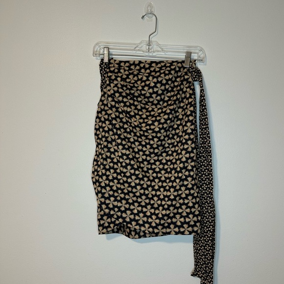 Ba&Sh Wrap Carmen Black Side Tie Floral Boho Casual Skirt Sz XS - Picture 3 of 6